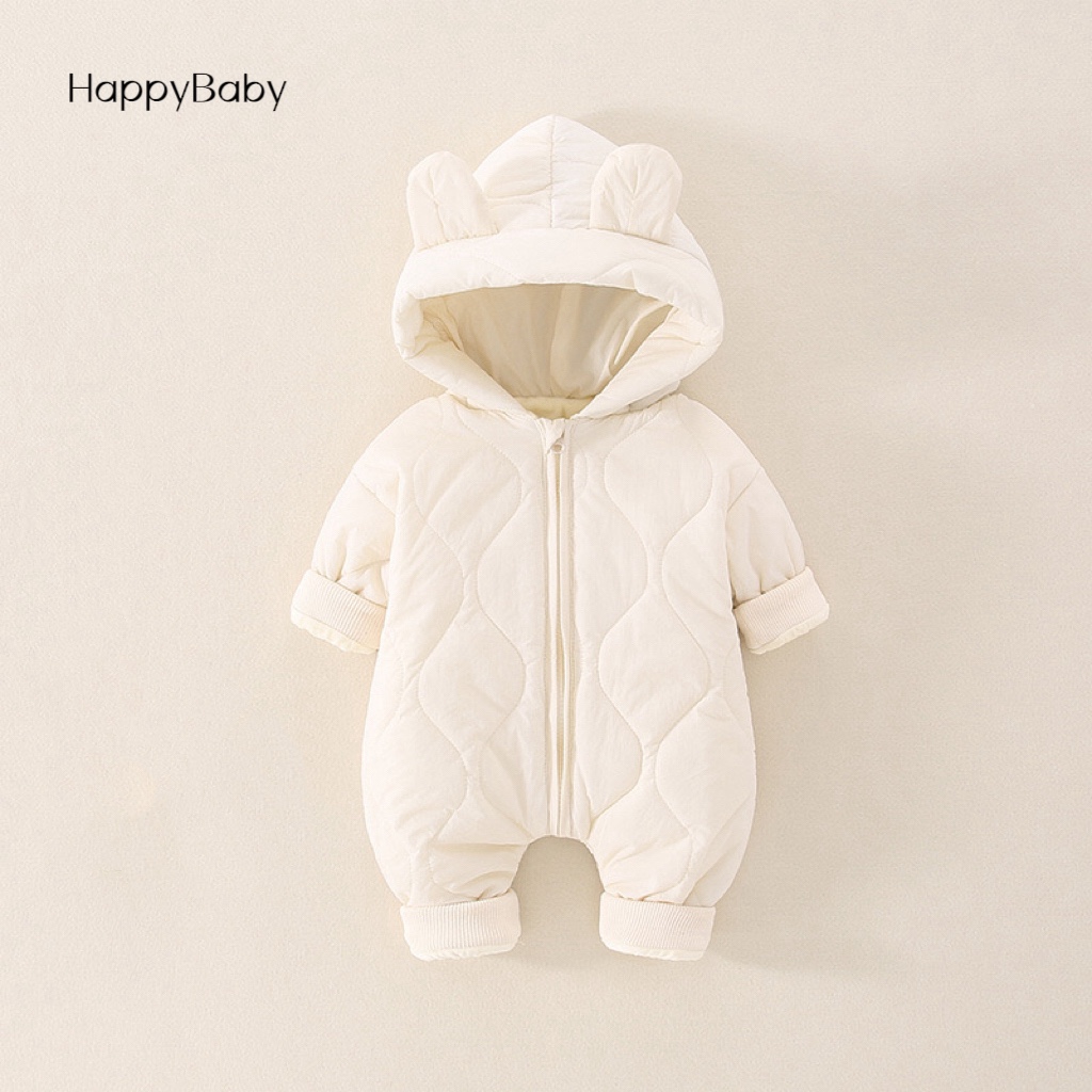 【HappyBaby】韩版0-3月婴儿连体衣服秋冬男女宝宝保暖加厚棉服装