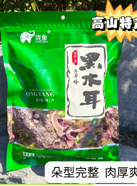 陇象黑木耳干货子午岭野生木耳干净无根黑木耳干菌子一级黑木耳