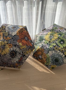 迷你口袋便携黑胶涂层晴雨两用五折伞