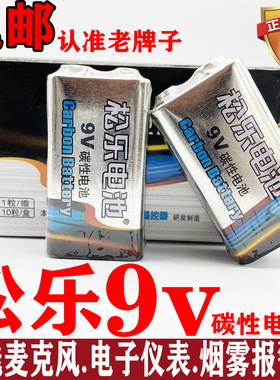 松乐9V九伏碱性电池无线话筒麦克风报警器遥控器电池方块干电池