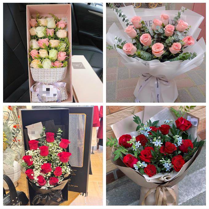 圣诞玫瑰鲜花束送老婆女朋友送昆明市宜良县石林县嵩明县同城花店