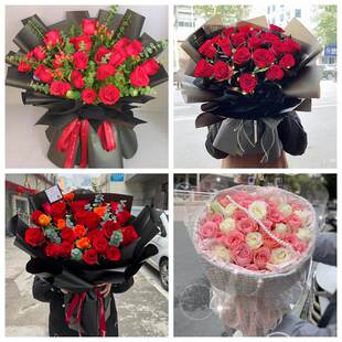 红玫瑰鲜花情人节生日表白花束礼物上海市浦东新区浦兴路东明路街