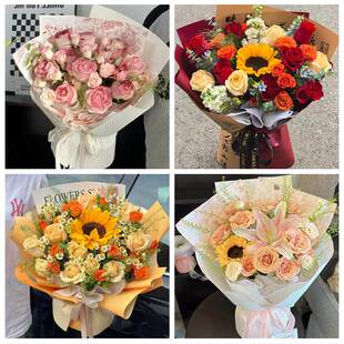 99朵玫瑰花束妇女节向日葵生日鲜花江苏苏州市虎丘区吴中区相城区