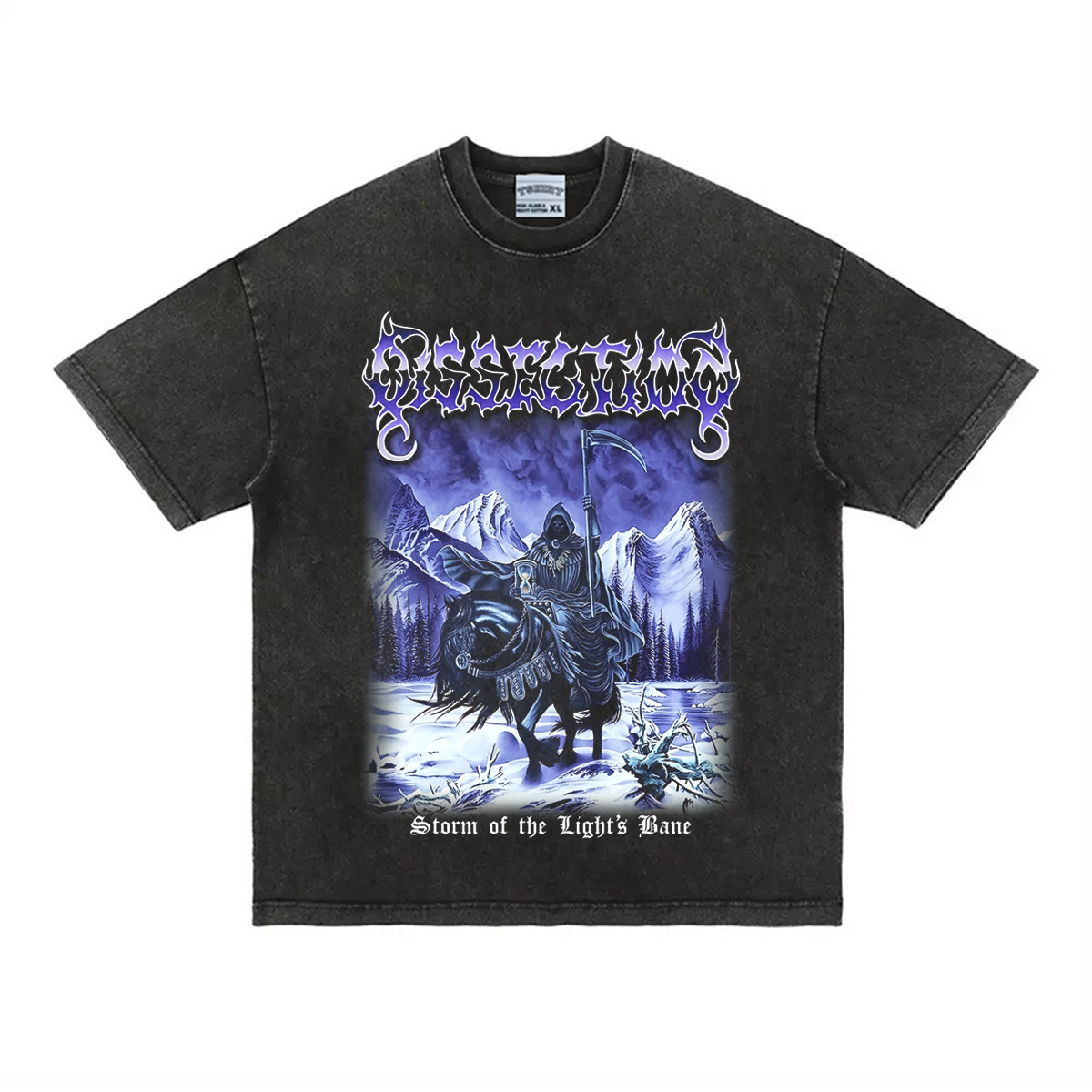 thumbnail for Dissection Swedish black metal legendary band T-shirt short sleeve, heavyweight pure cotton loose washed distressed long sleeve