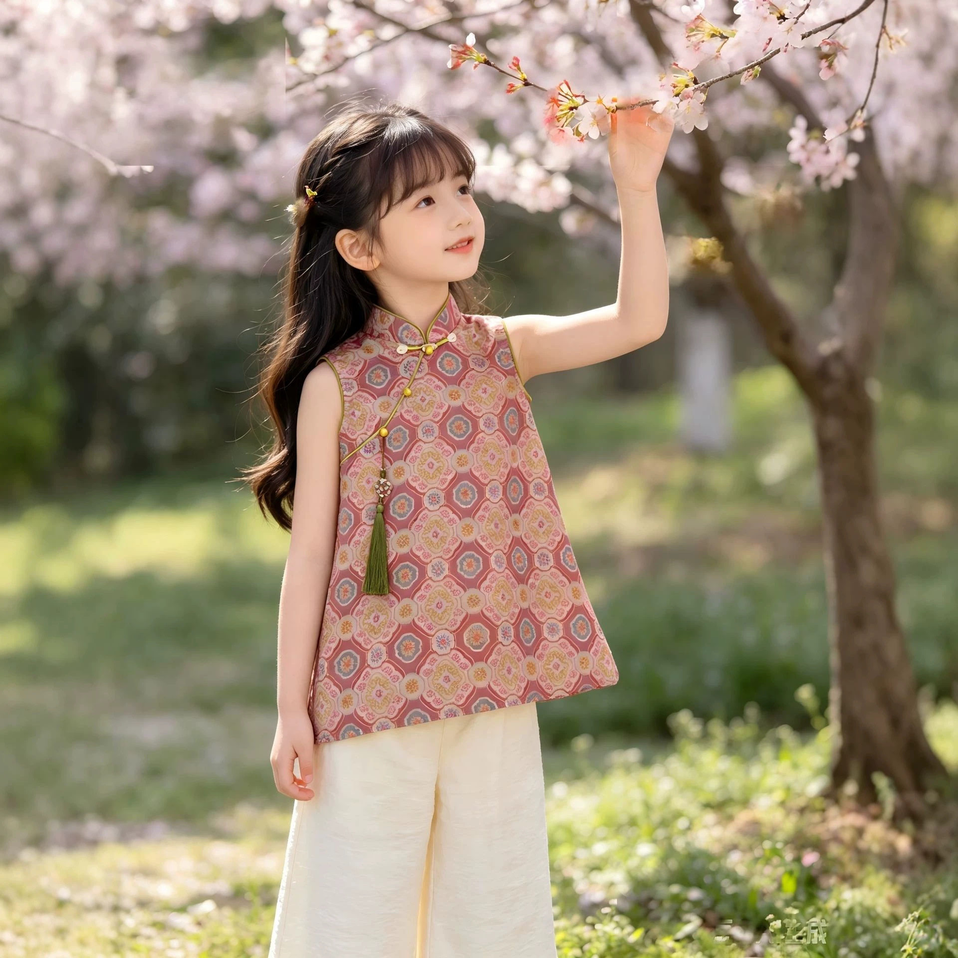 儿童旗袍新中式复古国风高级感改良女童2026夏新款两件套旗袍裙图片