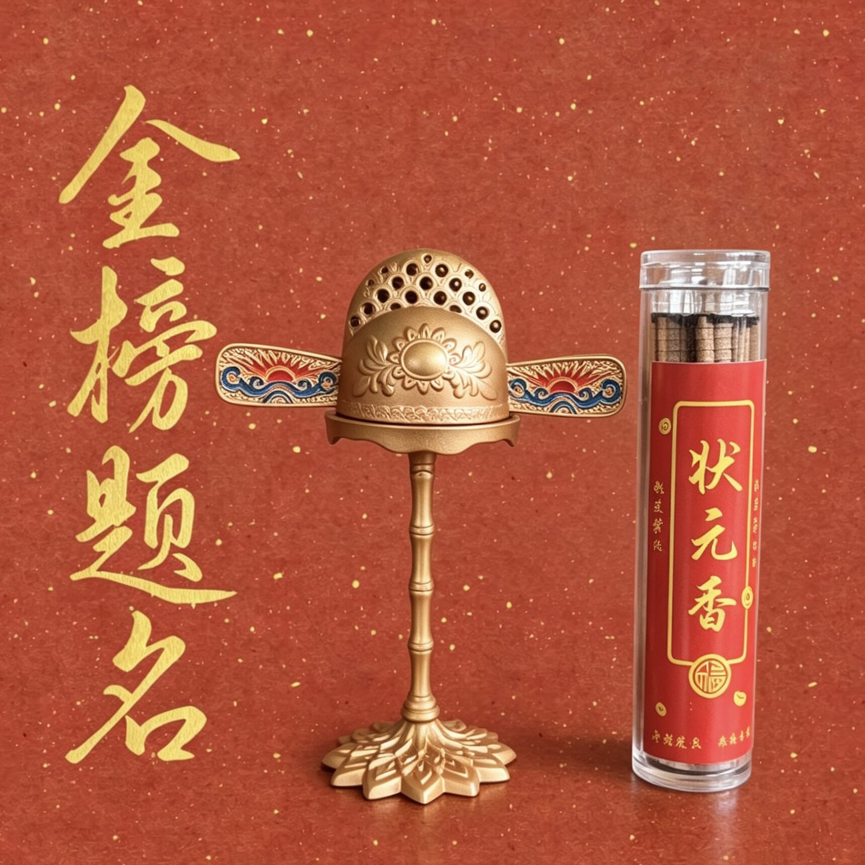 普陀山状元帽香薰炉金榜题名