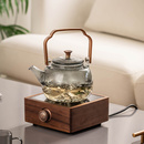 胡桃木电陶炉新款 煮茶器家用烧水茶壶泡茶器专用玻璃煮茶壶煮茶炉