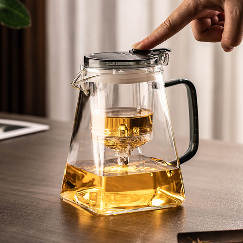 瓷牌茗飘逸杯按压一件过滤