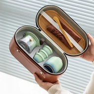 Du Lịch Ngoài Trời Trà Túi Di Động Kung Fu Trà Nhanh Cốc Thủy Tinh Đơn Giản Cầm Tay Nồi Cắm Trại Bộ Nhỏ quà Tặng bộ ấm pha trà du lịch