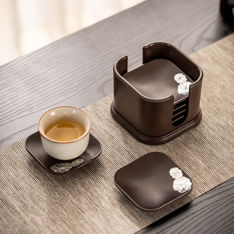 瓷牌茗中式喝茶茶杯垫茶杯垫