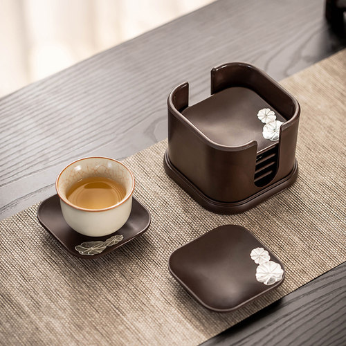 瓷牌茗中式喝茶茶杯垫茶杯垫