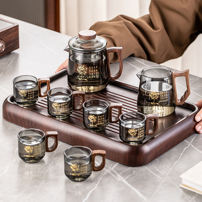 瓷牌茗玻璃泡茶壶功夫茶具防烫茶水分离杯高档家用办公家用喝茶器