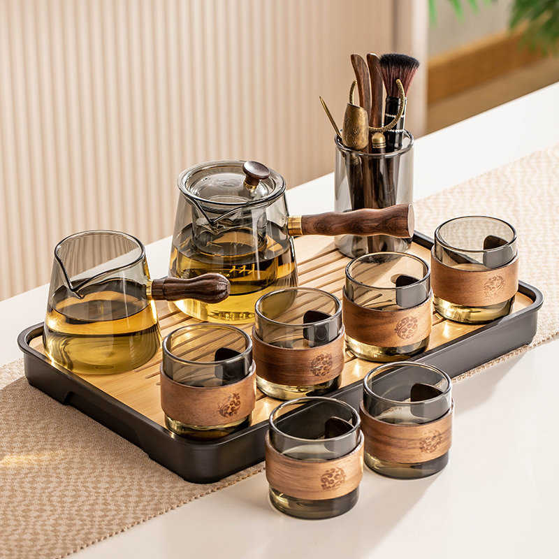 玻璃茶具套装家用小型茶盘会客功夫茶杯泡茶器办公室喝茶耐热茶壶