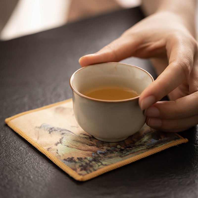 瓷牌茗小清新中式茶杯垫