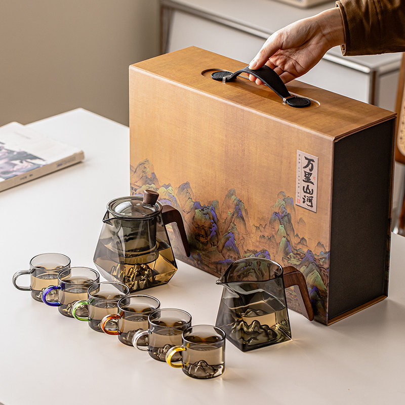 瓷牌茗玻璃茶具套装耐高温防烫泡茶壶2025新款家用办公茶器礼盒装
