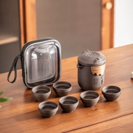 bộ ấm chén trà du lịch Zisha du lịch trà nhanh chóng cốc một nồi sáu ly ấm trà trà di động ngoài trời pha trà du lịch trà bộ ấm chén du lịch