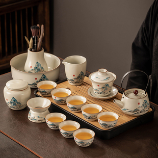 汝窑茶具套装 2025新款 家用高档功夫茶壶茶杯办公室会客泡茶礼盒装