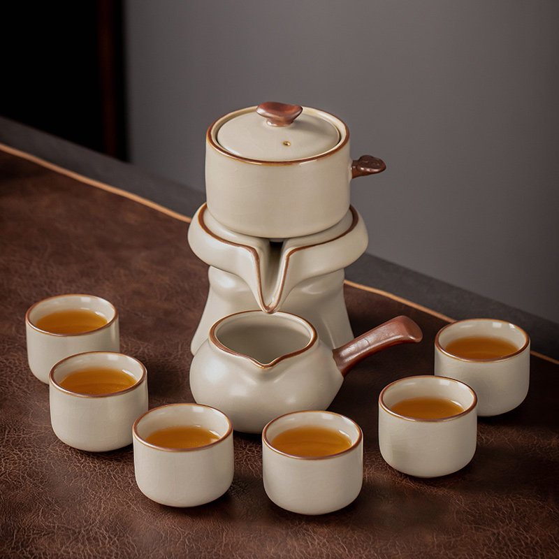 汝窑功夫茶具套组2023新款家用茶壶懒人自动泡茶器轻奢高档喝茶器