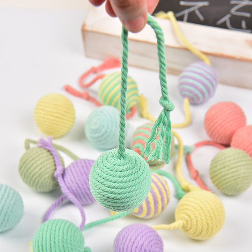 宽喵棉剑麻绳逗猫球磨爪铃铛