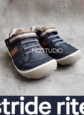 STRIDE RITE喜健步婴幼宝宝软底宽头学步真皮机能学步鞋