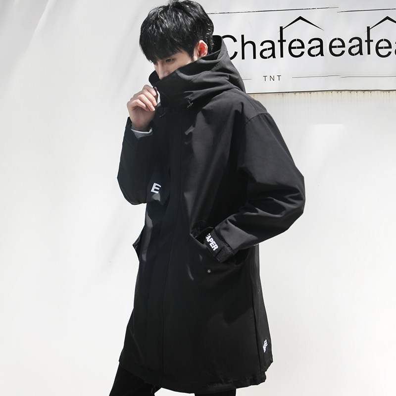 男士薄款中长版风衣2025春秋季韩版潮流痞帅防风高级感大衣外套男