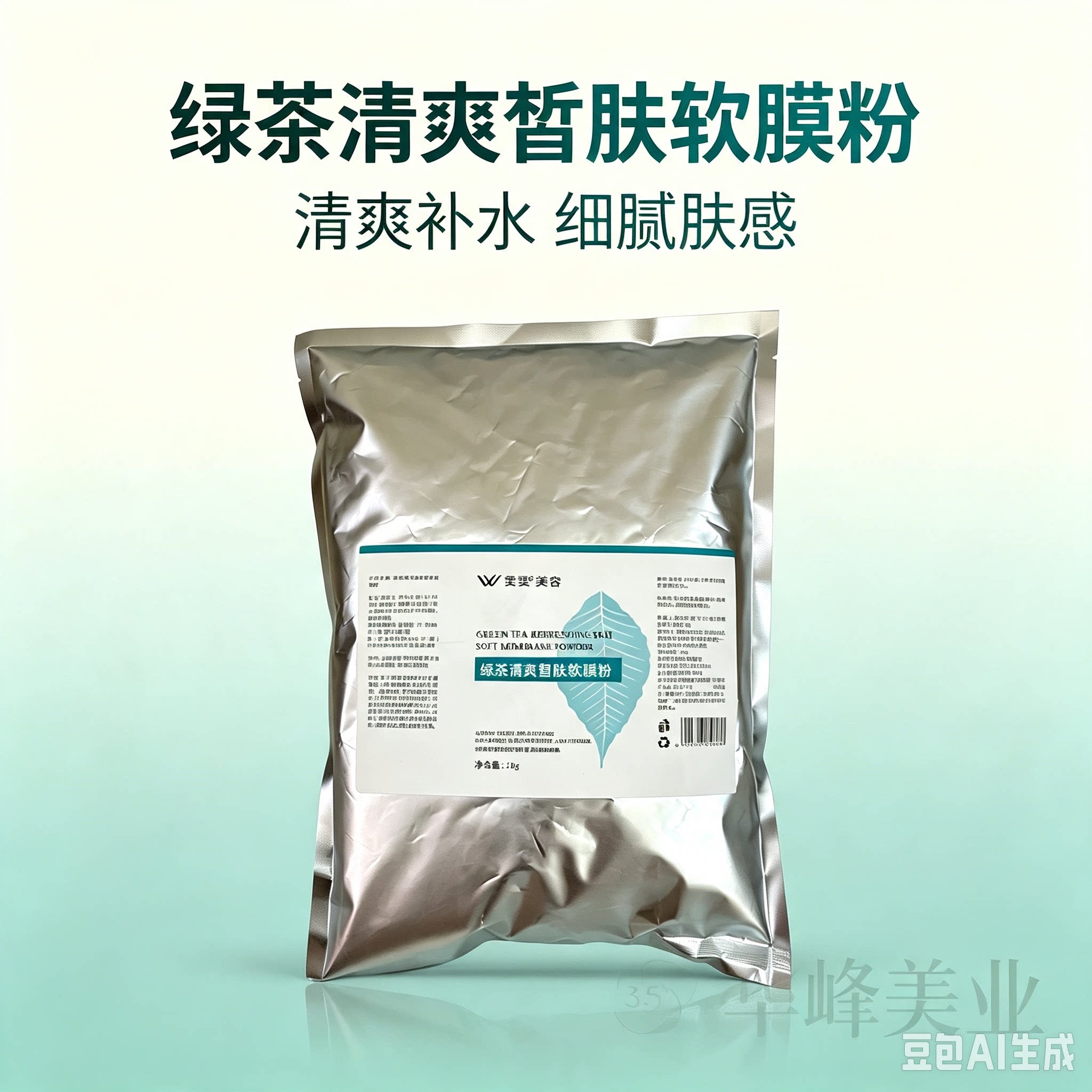 雯雯美容新包装绿茶清爽皙肤软膜粉清肌祛痘控油美容院使用面膜粉