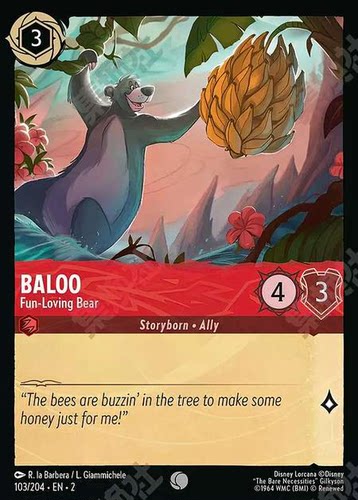 Disney Lorcana迪士尼卡牌 洛卡纳 巴鲁-活泼的熊