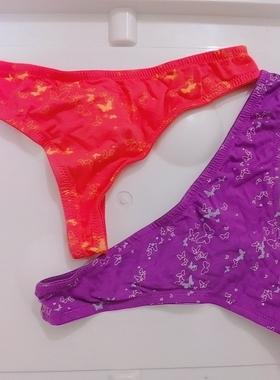 欧美品牌*纯棉橙色紫色中低腰性感女士丁字内裤T裤*SLXL码