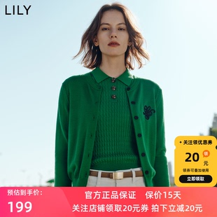 【100%美丽诺绵羊毛】商场同款LILY2025秋可机洗短袖针织衫毛衣女