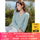 毛衣长袖 若潮大码 V领上衣胖MM 新款 优雅假两件针织衫 女装 2025春季