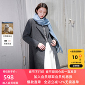 100绵羊毛 新款 若潮大码 女装 2025冬季 长款 双面呢大衣胖MM