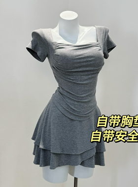 小辣椒工厂店-加胸垫安全裤套装芭蕾纯欲风两件套辣妹吊带裙子