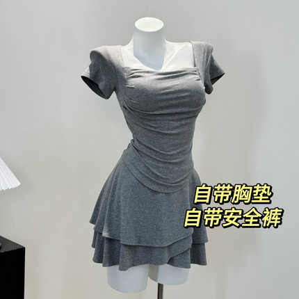小辣椒工厂店-加胸垫安全裤套装芭蕾纯欲风两件套辣妹吊带裙子