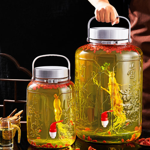 泡酒玻璃瓶专用酒瓶梅兰竹菊酒坛