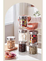 The multi-functional glass storage tank is sealed and moisture-proof for kitchen grains, tea, nuts and dry goods. The thickened storage tank is insect-proof thumbnail 3