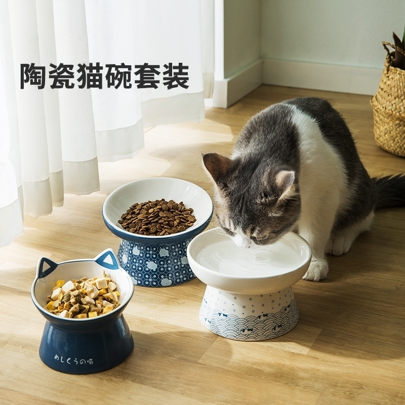 陶瓷猫碗大口径猫咪饭碗