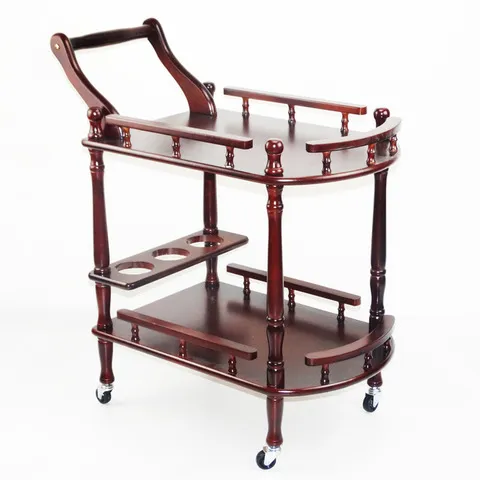 餐车店4S手推车家用小推车银行展览车实木酒水酒店饮料送餐车餐厅