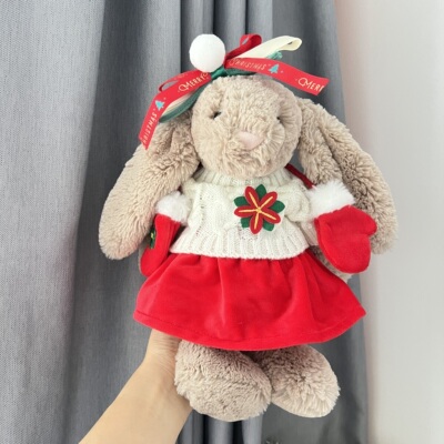 中号邦尼兔31cm36cm兔子玩偶着替圣诞裙子娃衣布娃娃手作娃衣配饰