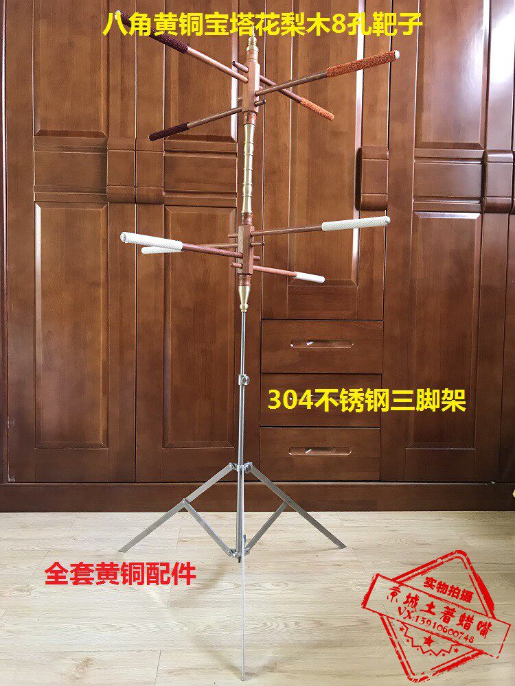 蜡嘴鸟站架 梧桐鸟训练架花梨木双层八孔训鸟站架 蜡嘴鸟用品用具