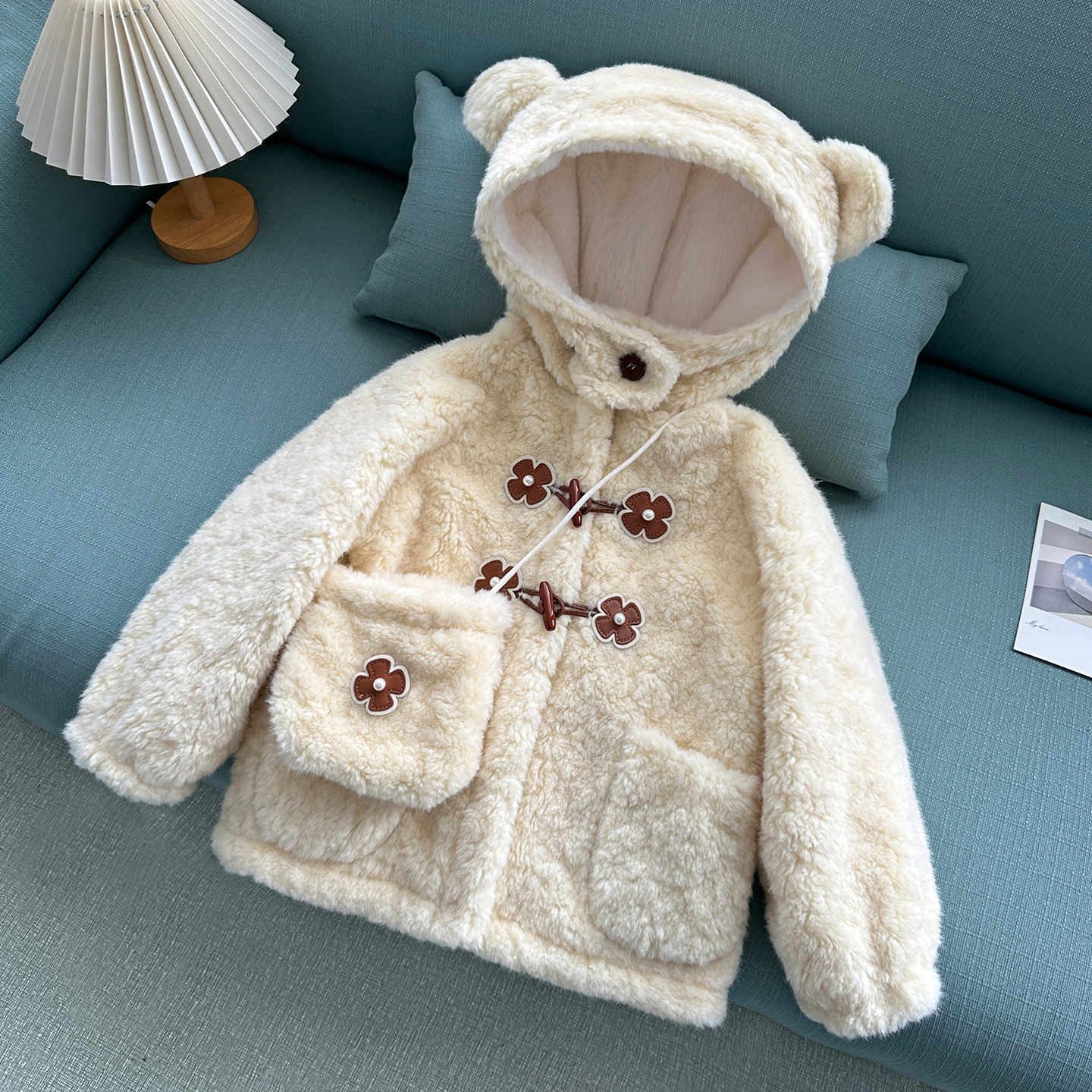 儿童羊羔毛外套加绒加厚冬装