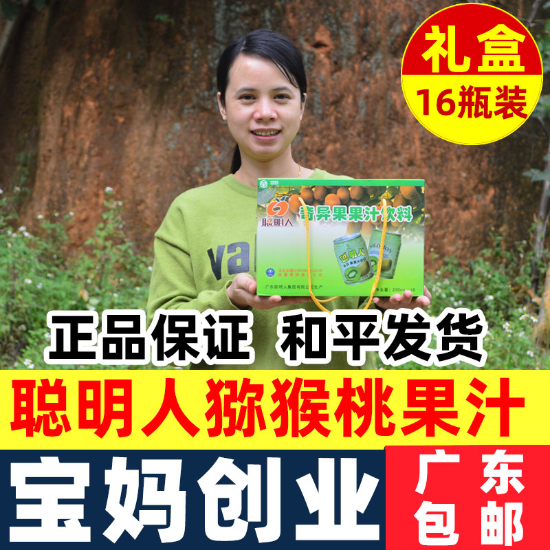河源和平聪明人牌猕猴桃果汁16支瓶装奇异果原味饮料无糖特产包邮