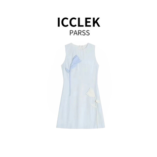 PARSS 连衣裙 2025新款 百搭立体花朵无袖 5807 早秋夏时尚 ICCLEK