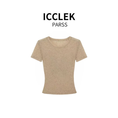 ICCLEK PARSS 2025夏季新款时尚针织衫短袖上衣-5703