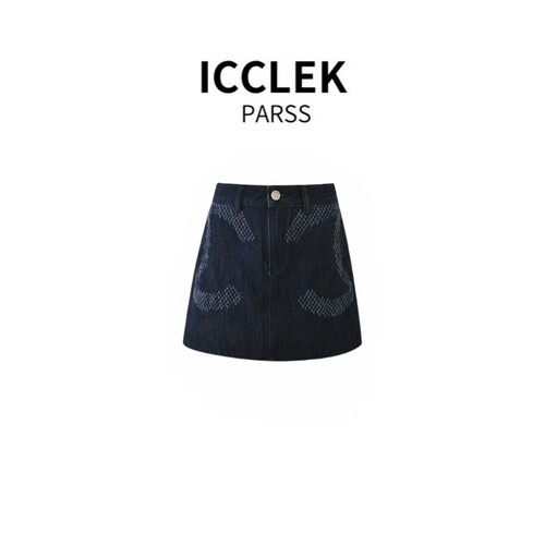 ICCLEK PARSS 2025新款早秋夏时尚百搭宽松显瘦牛仔短裙-5801