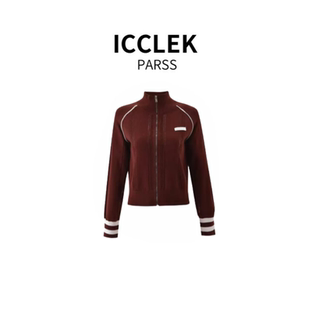 针织衫 ICCLEK 早秋轻奢简约韩系字母立领长袖 2025新款 5914 PARSS