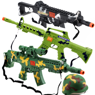 幼儿园男孩迷彩玩具枪仿真塑料模型冲锋野战头盔表演道具不可发射