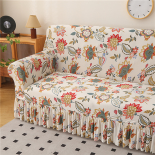 弹力裙边贵妃全包组合沙发套罩通用型万能简约四季 沙发垫防滑客厅