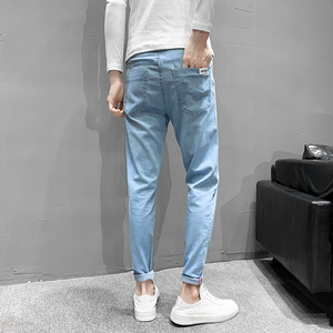 九分牛仔裤男社会小伙修身小脚裤男士四季款K512-P45图片