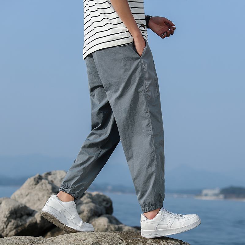 Four seasons overalls spring casual pants men's sports pants large loose drawstring men's pants