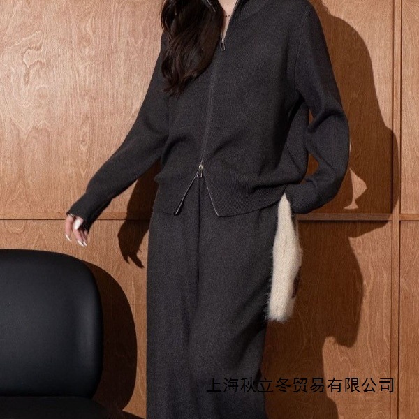 冬秋装搭配一整套女装时尚减龄洋气小香风针织外套阔腿裤两件套女